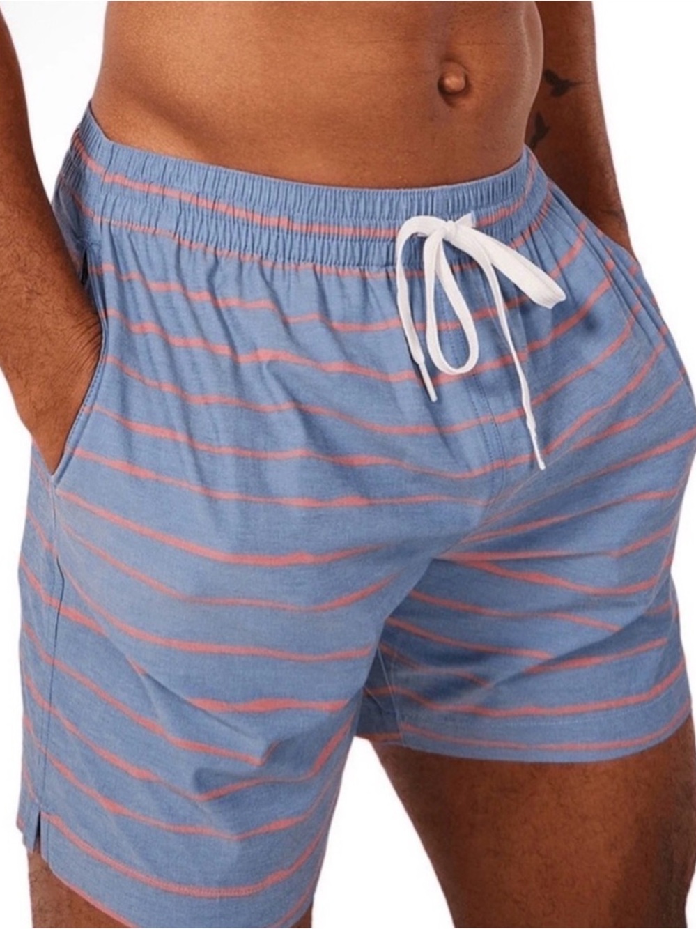 Chubbies The Tributes 7" Swim Short in Dusty Blue & Pink Striped Trunks XL
